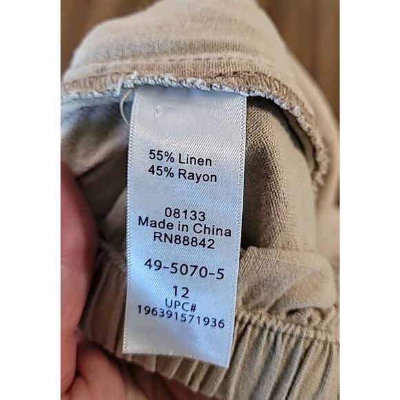 Ellos Women’s Beige Linen Blend Capri Pants – Size 12 – Minimalist – GUC - Picture 8 of 10
